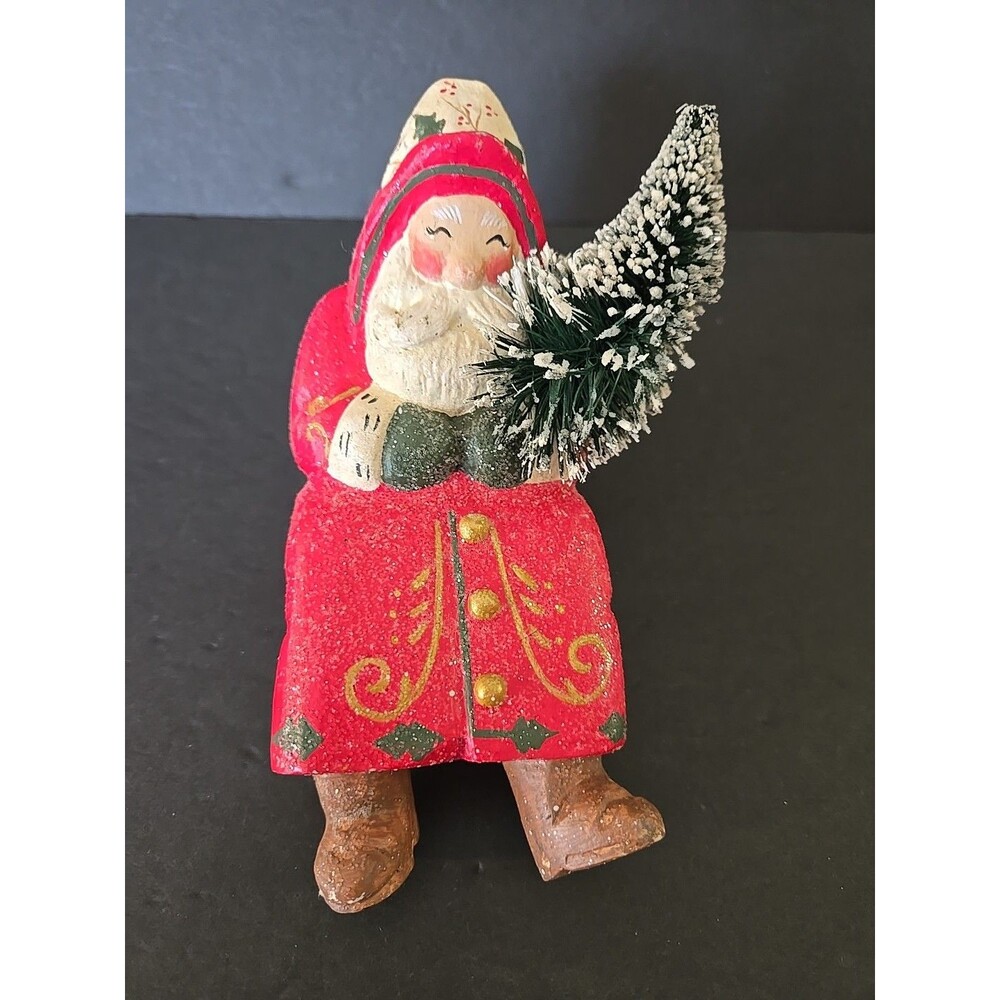 House of Hatten 2000 7”  Sparkles Rosey Cheeks Santa XMAS Shelf Sitter See Photo